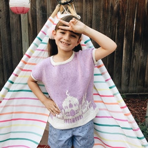 Child TEE KNITTING PATTERN ⨯ Tee ⨯ Moon Castle ⨯ Sailor Moon ⨯ Moon Castle tee ⨯ size 1 to 12 years