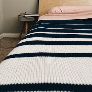 BLANKET KNITTING PATTERN ⨯ Blanket, Afghan, Throw ⨯ Striped ⨯ Home Decor ⨯ Fibonacci Blanket ⨯ 6 sizes