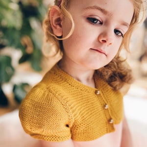 Baby Bolero Jacket - Kids Bolero Cardigan - PDF knitting pattern - Easy Beginner Knit - Cottagecore Bolero