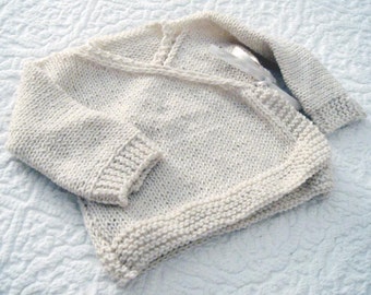 Baby kimono jacket - Baby Wrap Cardigan - PDF knitting pattern - From newborn to 24 months - Easy Beginner DIY