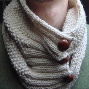 COWL KNITTING PATTERN ⨯ Knitted Cowl Scarf ⨯ Seed stitch cowl ⨯ Neckwarmer