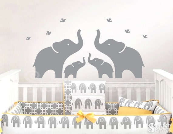 elephants wall decal for baby nursery nursery elephant vinyl | etsy