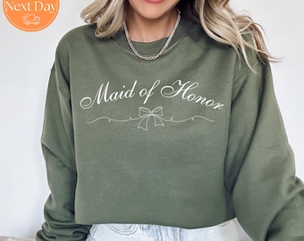 Maid of Honor Sweatshirt | Bridesmaid Gift | Bachelorette Crewnecks | Bridesmaid  Hoodie | Maid of Honor Hoodie | Maid of Honor Gift