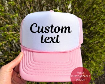 Custom Logo Trucker Hat - Personalized Bachelorette Mesh Snapback Hat with Quote or Text - Bulk Orders