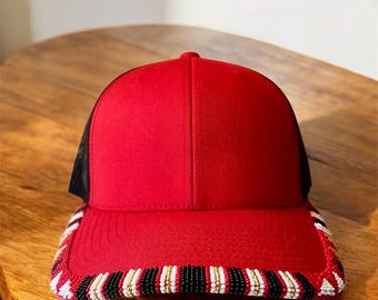 Beaded Baseball Hat (Hat color and/or bead colors can be customized)