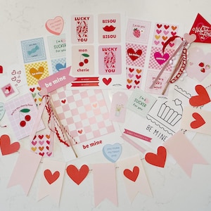 Valentines Day Printable Set, Valentines Banner, Pennants, Valentines Cards, Valentines Coloring Pages, Valentine Art Prints Valentine Decor