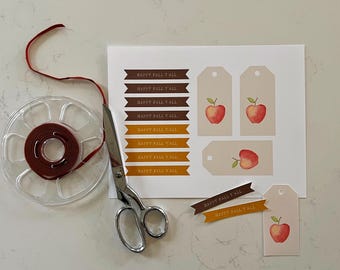 Afdrukbaar Thanksgiving-cadeaulabel, Apple-cadeaulabel, Apple-label, Thanksgiving-label, afdrukbare labels, cadeaulabel herfst, cadeaulabel gastvrouw
