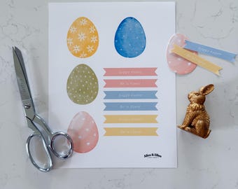 Printable Easter Egg Gift Tag,  Printable Gift Tag, Easter Tag, Egg Tag, Digital Printable Gift Tag, DIY Gift tags