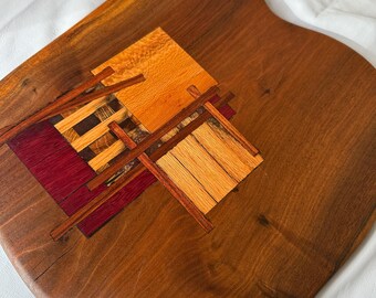Walnut & Mixed Inlay Board | High Impact Charcuterie Service Board