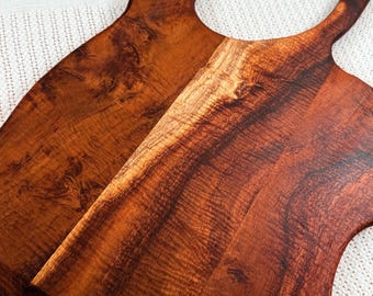 Koa Wood Pizza Peel | Curly Grain Serving Board | 24" Paddle Handle