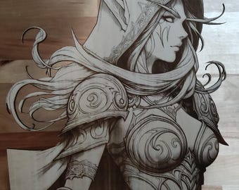 Sylvanas Windrunner engraving