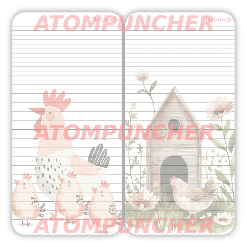 Printable Letter Paper A4 the Little Chicken Family PNG and PDF ...