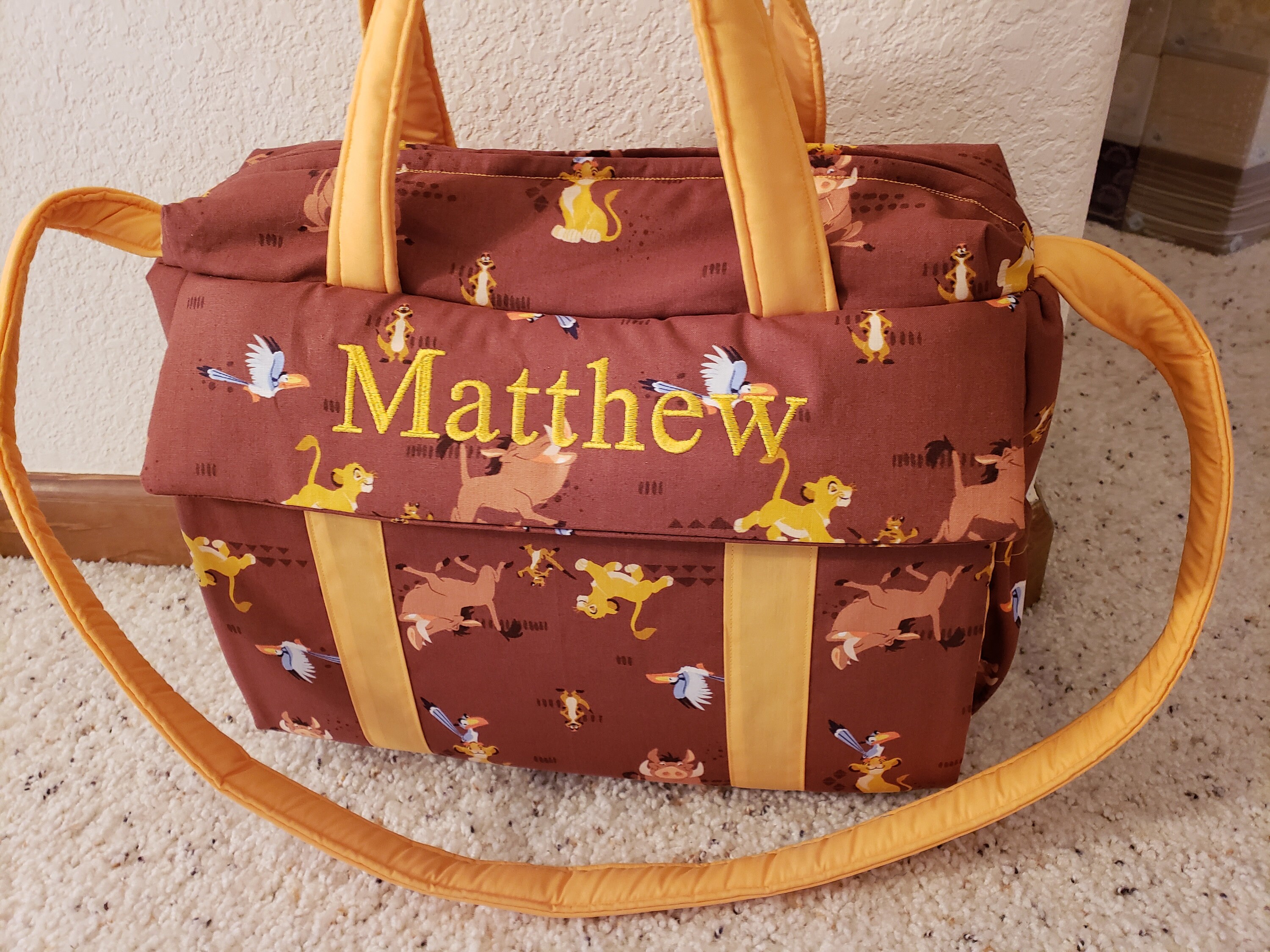 Lion King Diaper Bag w/change pad by EMIJANE Etsy