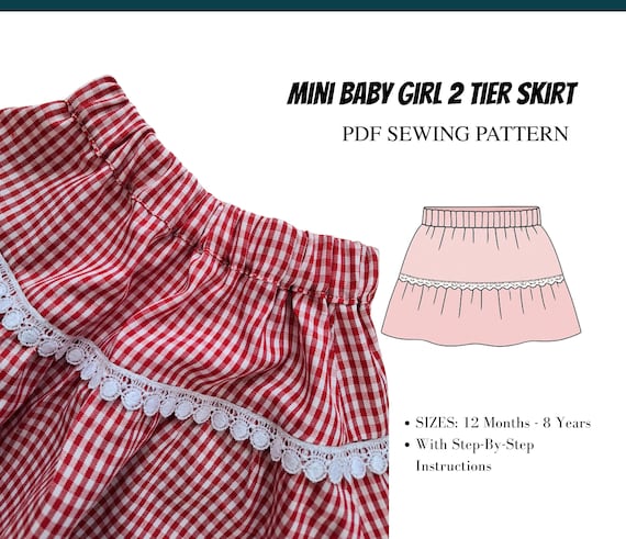 PDF Sewing Pattern – Girl's Tiered Ruffle Skirt Digital Download