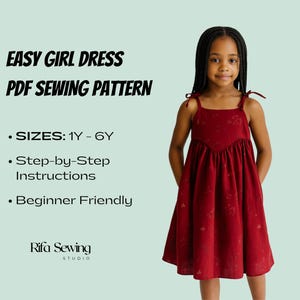PDF Sewing Pattern for Girls Dress | Toddler to Kids Sundress Pattern (1Y-6Y) | Easy Beginner Sewing | Digital Download