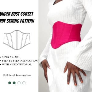Reversible Under Bust Corset Sewing Pattern (Digital PDF)