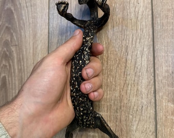 Manija de puerta para perro, Tema de perro, Manija de metal, Manija de hierro forjado, Escultura de perro hecha a mano, Mascota de metal, Perro de regalo
