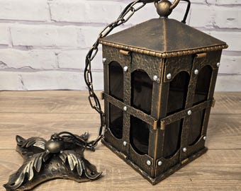 Lámparas de techo, Iluminación de herrería, Farol de metal, Lámpara colgante, Lámparas colgantes, Farol de techo, Farol medieval, Regalo para casa nueva,