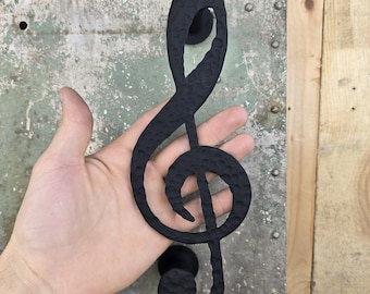 Maniglia per porta in ferro battuto con chiave di violino, un regalo meraviglioso per musicisti, compositori, insegnanti di musica, pianisti, violinisti, cantautori, cantanti,