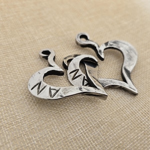 Personalized Interlocking Iron Hearts for Soulmates, Forged from stainless steel, 6th Anniversary, Wedding Gift, Romantic Gift for her