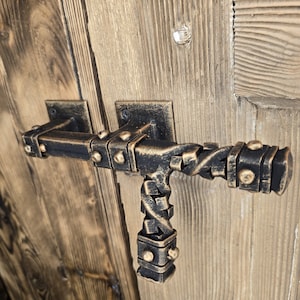 Wrought Iron Door Latch, Barn door latch, Iron door bolt, Iron slide bolt, Rustic door latch, Gate latch, Iron slide bolt