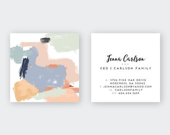Muted Abstract Lilac|Peaches Calling Cards | Business Cards | Blogger Cards | Set (50)