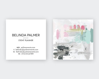 Abstract Grey | Mint | Blush Calling Cards #1 | Business Cards | Blogger Cards | Set (50)