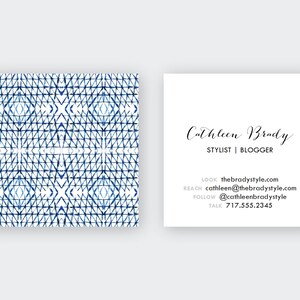 Shibori Diamonds Calling Cards Business Cards Blogger Cards Set 50 image 1