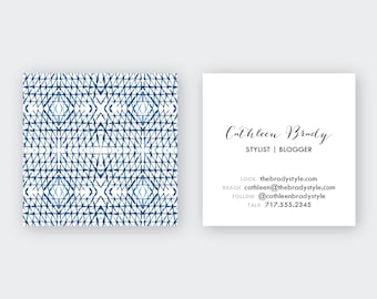 Shibori Diamonds Calling Cards | Business Cards | Blogger Cards | Set (50)