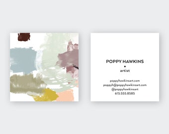 Muted Abstract Sages Calling Cards | Business Cards | Blogger Cards | Set (50)