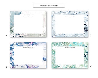 Abstracts III Personalized Luxe Stationery | Flat Notes  - Set (10)