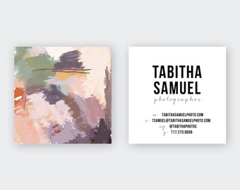 Modern Abstract III Business Cards • Square Calling Cards • Influencer Cards • Social Media Cards • Enclosure Cards