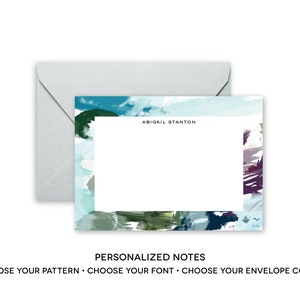 Abstracts VII Personalized Luxe Stationery Flat Notes Set 10 image 2
