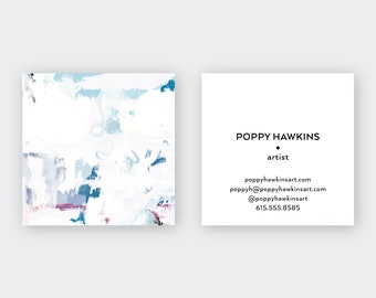 Abstract Blues|White Calling Cards | Business Cards | Blogger Cards | Set (50)