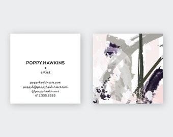 Abstract Grey | Plum | Blush Calling Cards #6 | Business Cards | Blogger Cards | Set (50)