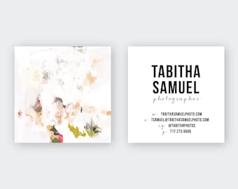 Abstract Peach|White Calling Cards | Business Cards | Blogger Cards | Set (50)
