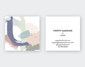 Muted Abstract Purple|Pinks Calling Cards | Business Cards | Blogger Cards | Set (50)