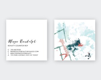 Pastel #3 Abstract Aquas Calling Cards | Business Cards | Blogger Cards | Set (50)