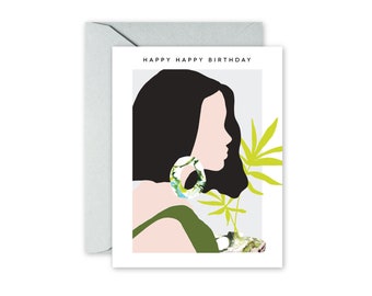 MARBLE EARRING Greeting Card | Birthday | Celebration