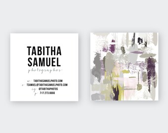 Abstract Grey | Plum | Calling Cards #3 Business Cards | Blogger Cards | Set (50)