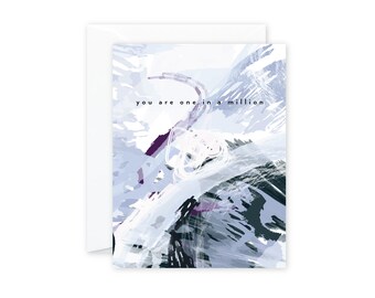 One in a Million Indigo Abstract Greeting Card