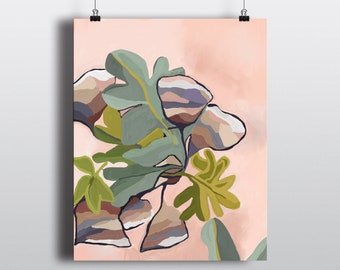 Pods and Leaves ART PRINT Wall Decor Home Decor Wall Art Foliage Plant Floral • Free Domestic Shipping
