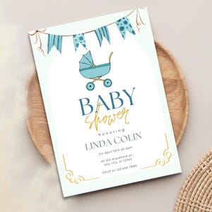 Faire-part personnalisé baby shower et révélation du genre - modèle de carte prédictions non sexiste 5 x 7