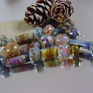Lampwork beads, handmade artisan glass, Stephanie McCain lampwork, mixed lot beads, AvaBeadGarden, SRA