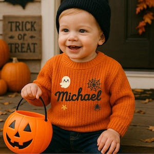 Women's Halloween Pumpkin Bat Witch Knit Top - Lightweight Oversized Pullover Sweater