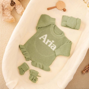 Baby Romper With Name, Embroidered Baby Outfit, Custom Ruffle Romper, Baby Shower Gift, Infant Romper, First Birthday Gift, Baby Girl Gift