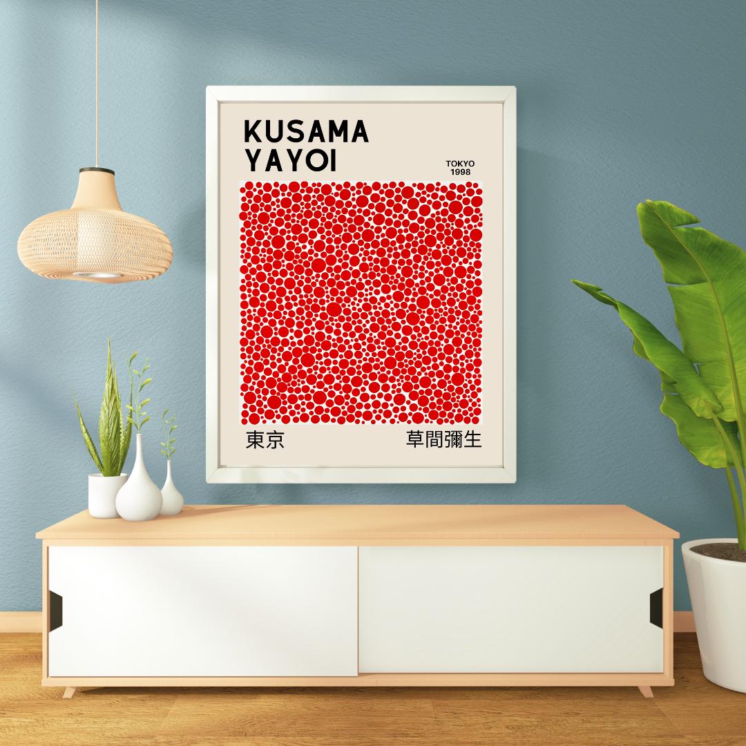 Yayoi Kusama - Red circles, Minimalist Art, Japanese Modern Wall Art, Yayoi Kusama Poster