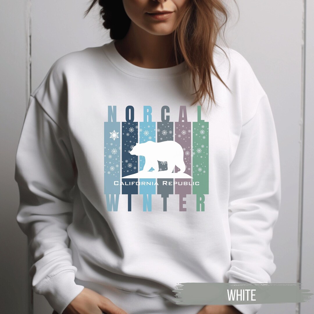 Norcal Winter Snowy California Flag Sweatshirt, Northern California ...
