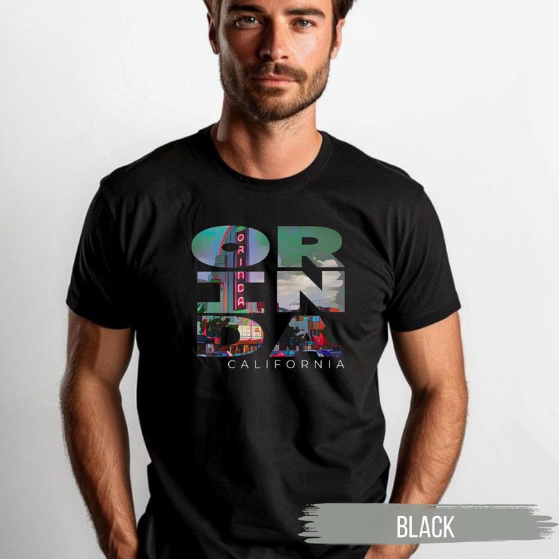 Black shirt featuring Orinda California text with the iconic Orinda Theatre design integrated into the letters. Simple and stylish, this tee is perfect for showcasing local pride and celebrating Orinda and Lamorinda’s charm in the East Bay