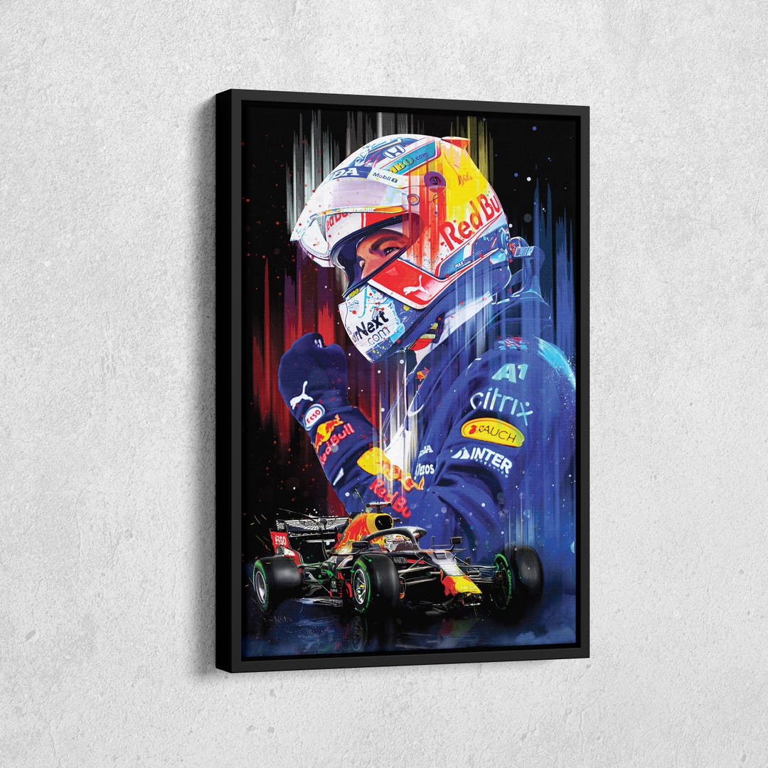 Max Verstappen Poster Red Bull Formula 1 Artwork Framed Poster Wall Art